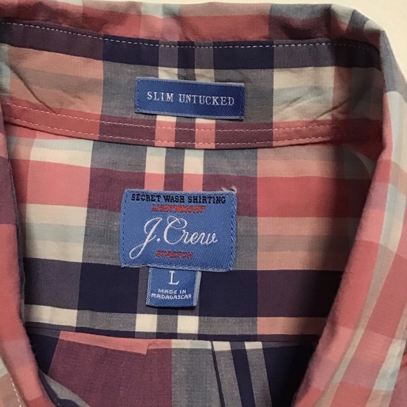J. Crew slim untucked secret wash shirting men’s plaid shirt multicolor - Picture 8 of 10